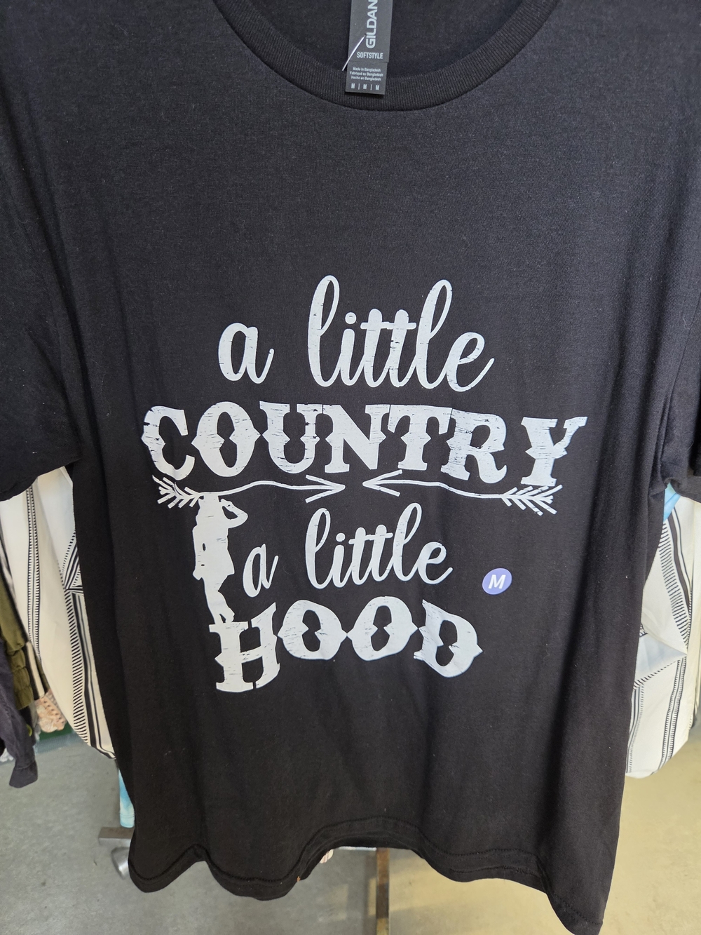 Womens "A Little Country A Little Hood" Graphic Tee - Black